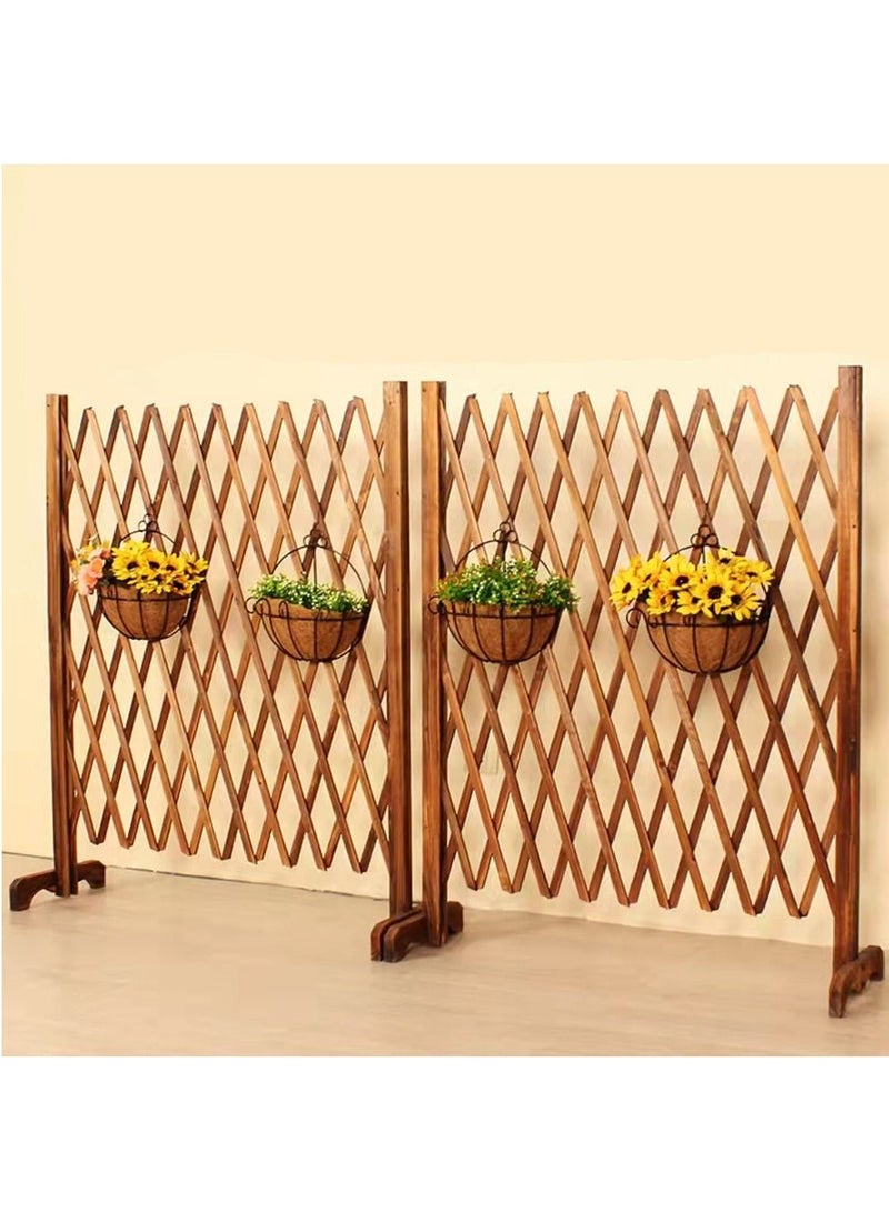 LINGWEI Portable Expanding Wicker Wooden Fence Wooden Panels Antiseptic For Partition Wall Landscaping Garden Edging Panels For Garden Patio Lawn 2pcs - Image 2