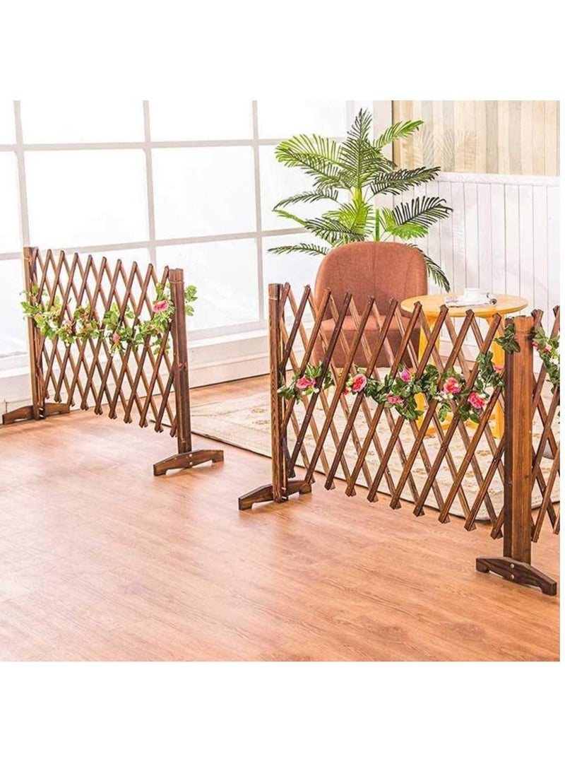 LINGWEI Portable Expanding Wicker Wooden Fence Wooden Panels Antiseptic For Partition Wall Landscaping Garden Edging Panels For Garden Patio Lawn 2pcs - Image 4