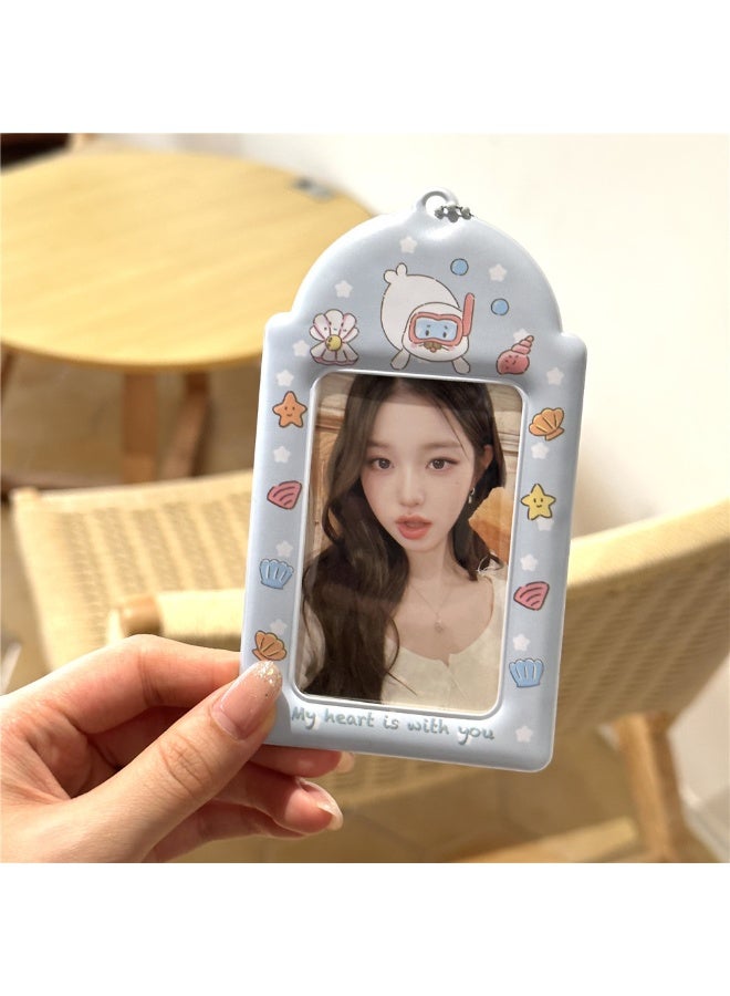 NIBEMINENT 1 - Piece Undersea Creatures Kpop Photo Card Holder Pendant Key Chain ID Badge Holder ID Card Holder Photo Card Protector for School ID Office ID Access Card for Women Girls - Image 1