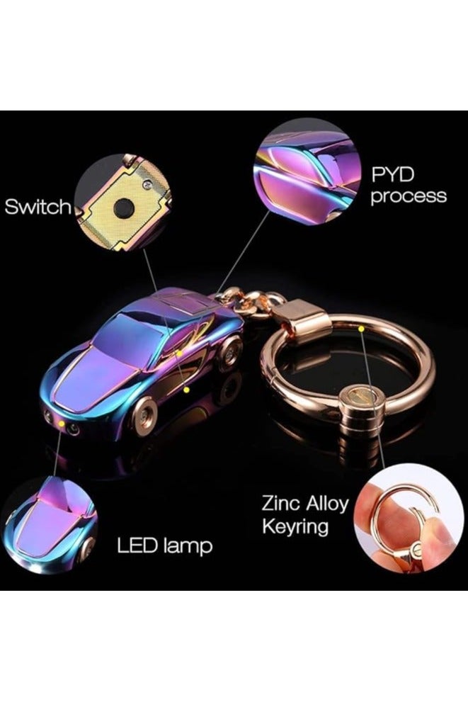 توبيز مفتاح سلسلة مفاتيح توبي من سبائك الزنك الأزرق - ضوء LED بنمطين، تصميم أنيق ومتعدد الوظائف، هدية فاخرة مثالية لعشاق السيارات - Image 3