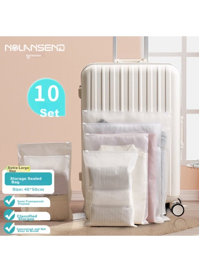 NOLANSEND Nuolanshendi Travel Storage Bags, Item Storage Bags, 40*50cm Travel Clothes Self-sealing Bags, Sealing Bags, 10-piece Set  - Image 1