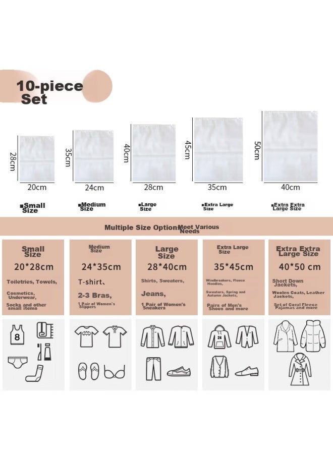 NOLANSEND Nuolanshendi Travel Storage Bags, Item Storage Bags, 40*50cm Travel Clothes Self-sealing Bags, Sealing Bags, 10-piece Set  - Image 3