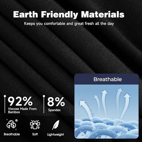 BAMBOO COOL سروال داخلي مريح للغاية للرجال من BAMBOO COOL، يمتص الرطوبة وقابل للتنفس، بدون انزلاق مع فتحة، عبوة متعددة - Image 5