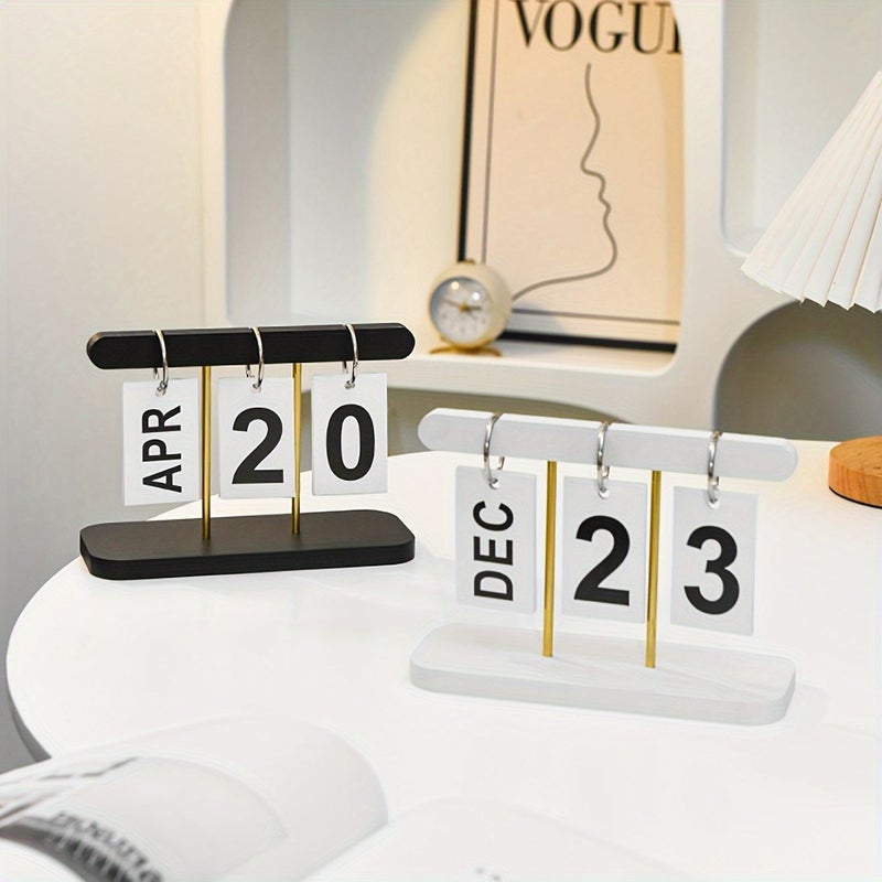Nordic Easy Creative Flip Calendar Desk Calendar White Home Living Room Dining Table Tea Table Office Table Decoration - Image 1