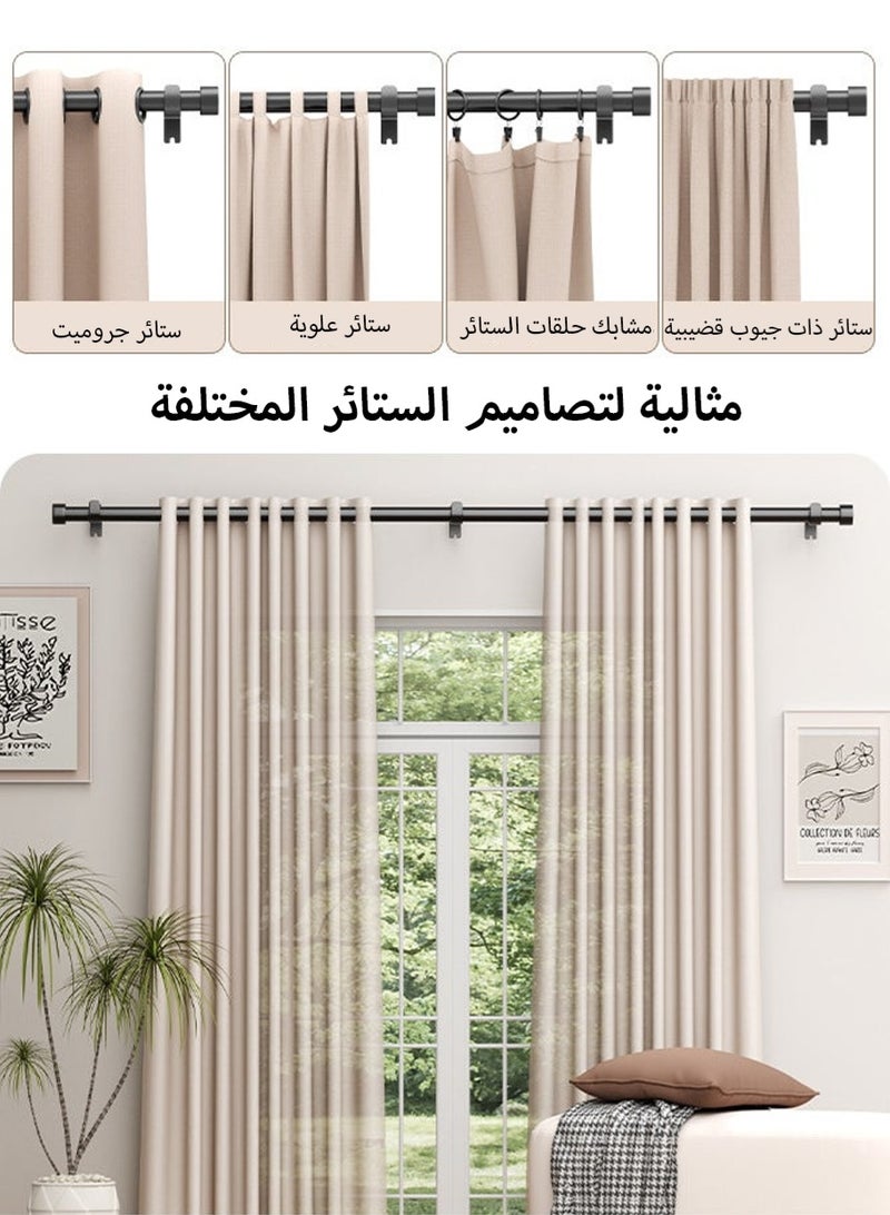 Leon Home Curtain rod set for eyelet curtains, joinable heavy duty curtain rod with adjustable brackets for bedroom, living room and office - Image 5