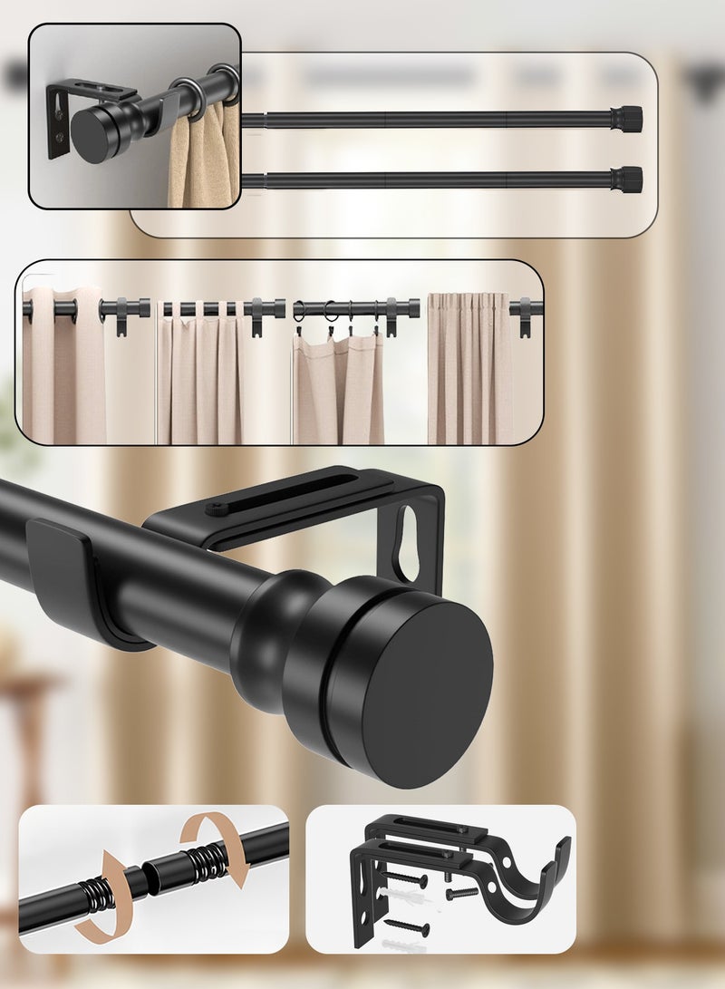 Leon Home Curtain rod set for eyelet curtains, joinable heavy duty curtain rod with adjustable brackets for bedroom, living room and office - Image 1