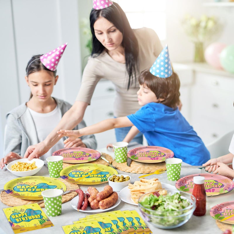 Cogniplay Yellow Cartoon Birthday Party Tableware Set â€“ Ocean Theme Plates, Napkins, Forks, Disposable Party Decorations for Kids Birthday, Sea Underwater Theme Supplies for 24 Guests - Image 5