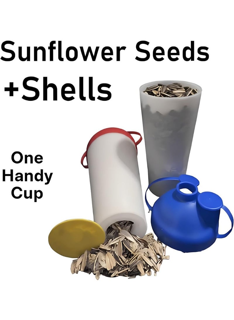 Sunflower Seed Snack Cup – Reusable Seed u0026 Shell Holder, Portable Outdoor Sports Travel Snack Container with Shell Spit Cup Leak-Proof Waste Collector for Pumpkin Seeds Nuts Pistachios - Image 5