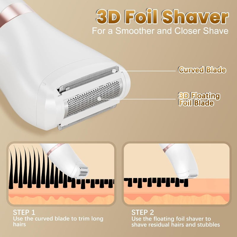 Maxgroom Bikini Trimmer Women, 4-in-1 Waterproof Electric Razors Shaver for Pubic Hair, Rechargeable Body Hair Trimmer for Underarm Leg Arm with LED Light and Travel Pouch - Image 5