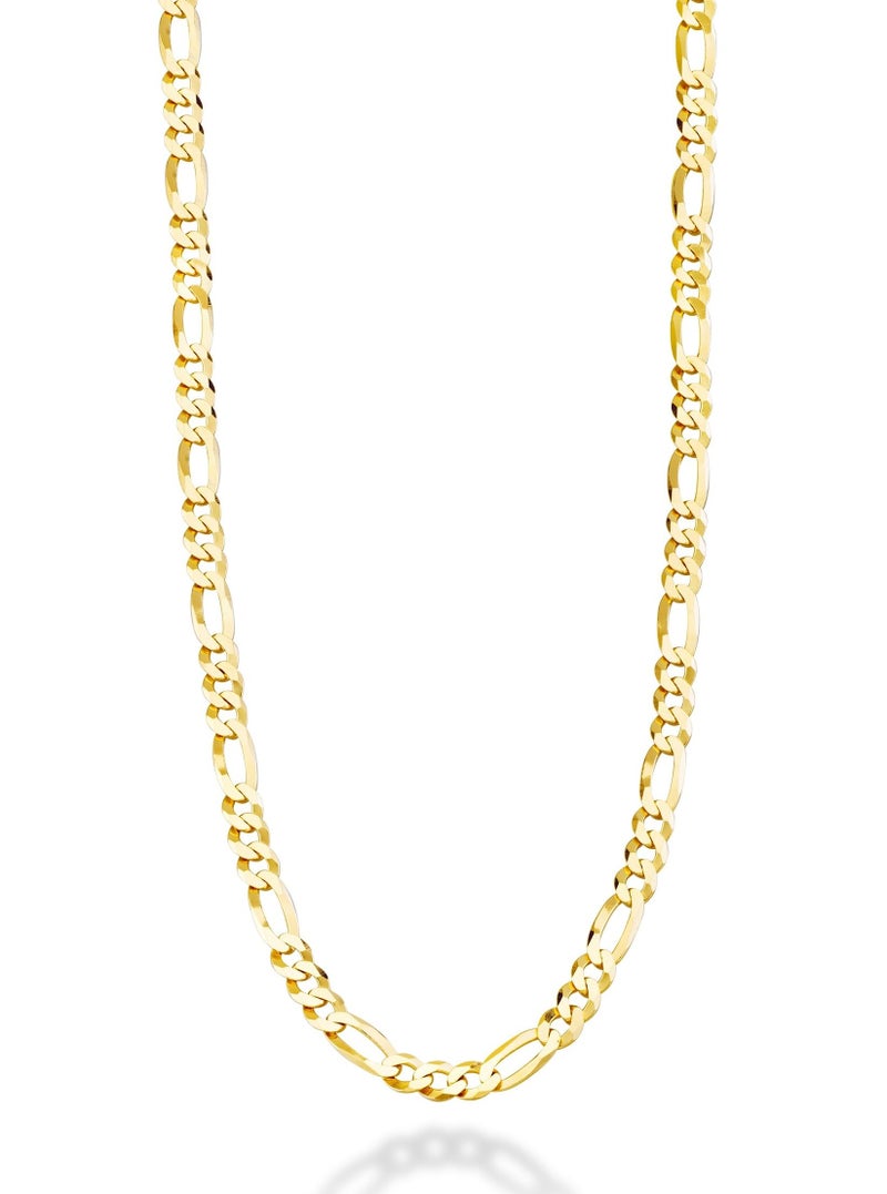 Miabella Solid 18K Gold Over Sterling Silver Italian 5Mm Diamond-Cut Figaro Link Chain Necklace For Women Men  925 Made In Italy (20 Inches) - Image 1