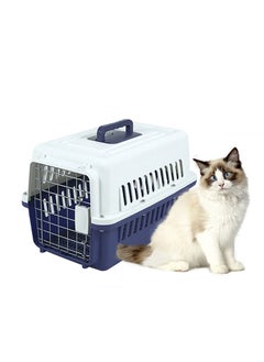 Two-Door Pet Carrier,Hard-Sided Dog Carrier,Breathable and Safe,Easy Assembly,Cat Carriers for Small Medium Large Rabbits Cats and Dogs(Deep Blue)