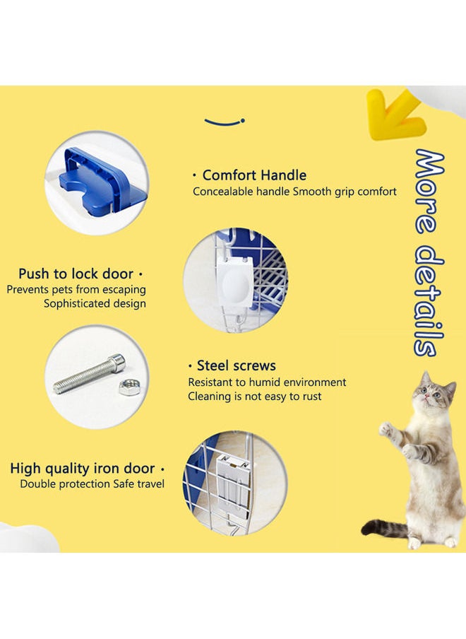 Neostyle - Two-Door Pet Carrier,Hard-Sided Dog Carrier,Breathable and Safe,Easy Assembly,Cat Carriers for Small Medium Large Rabbits Cats and Dogs(Deep Blue) - Image 1