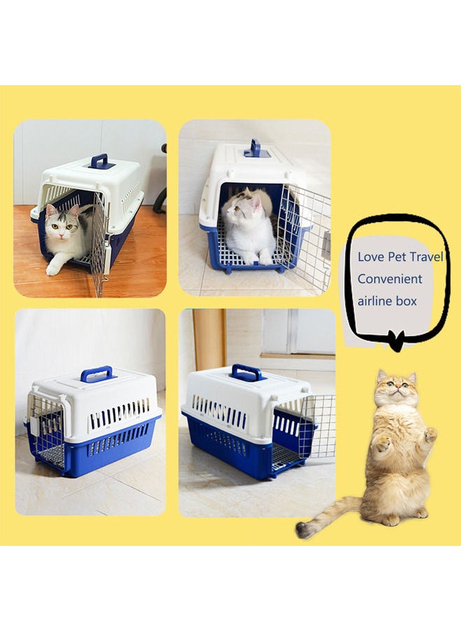 Neostyle - Two-Door Pet Carrier,Hard-Sided Dog Carrier,Breathable and Safe,Easy Assembly,Cat Carriers for Small Medium Large Rabbits Cats and Dogs(Deep Blue) - Image 1
