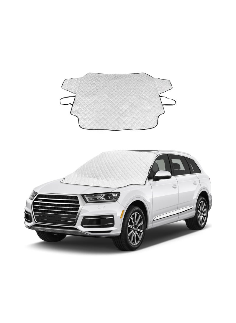 SYOSI - Winter Windshield Cover with Built in Magnets and 4 Layers Protection Protects from Snow Ice Frost Sun Weather Resistant Front Car Accessories 156X126CM - Image 1