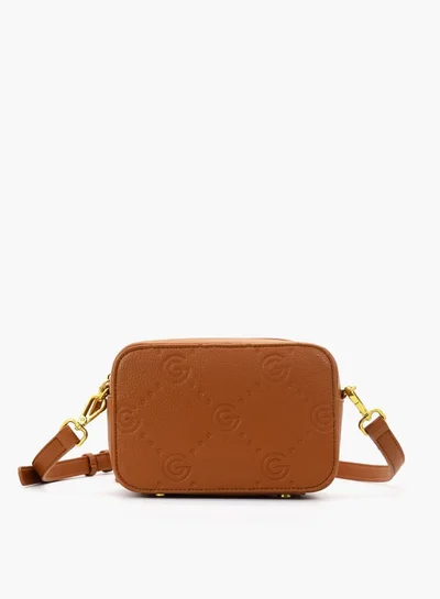 Gabriella Gucci Gabriella Gucci Monogram Embossed Crossbody Bag with Zip Closure