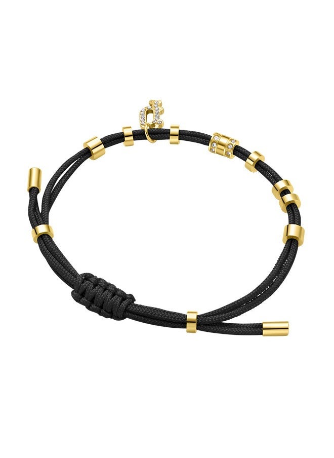 POLICE - Luck Gold Plated Ladies Bracelet With Logo Charm and Crystals 170+35MMPEJLB0003610 - Image 1