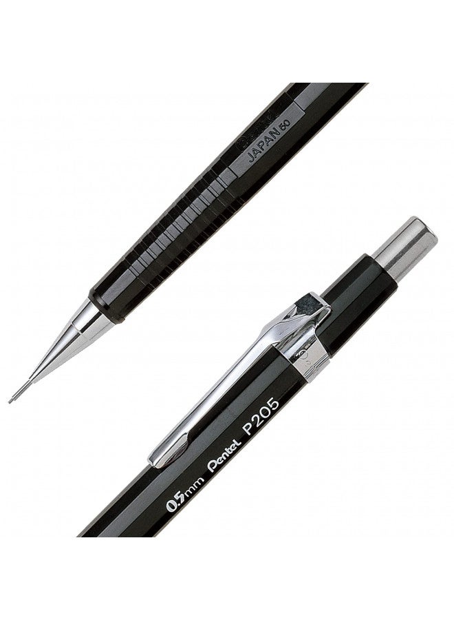 Pentel قلم رصاص أوتوماتيكي بنتل شارب، 0.5 مم، أسود، عبوة واحدة (P205BP-K6) - Image 3