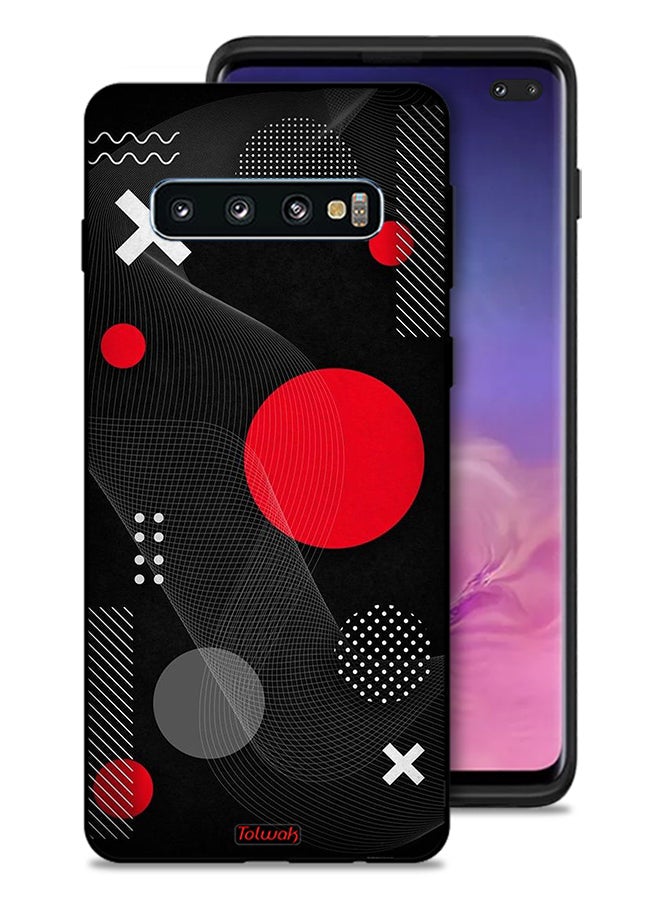 Tolwak Samsung Galaxy S10 Plus Protective Case Cover Round And Cross Shape Pattern - Image 1