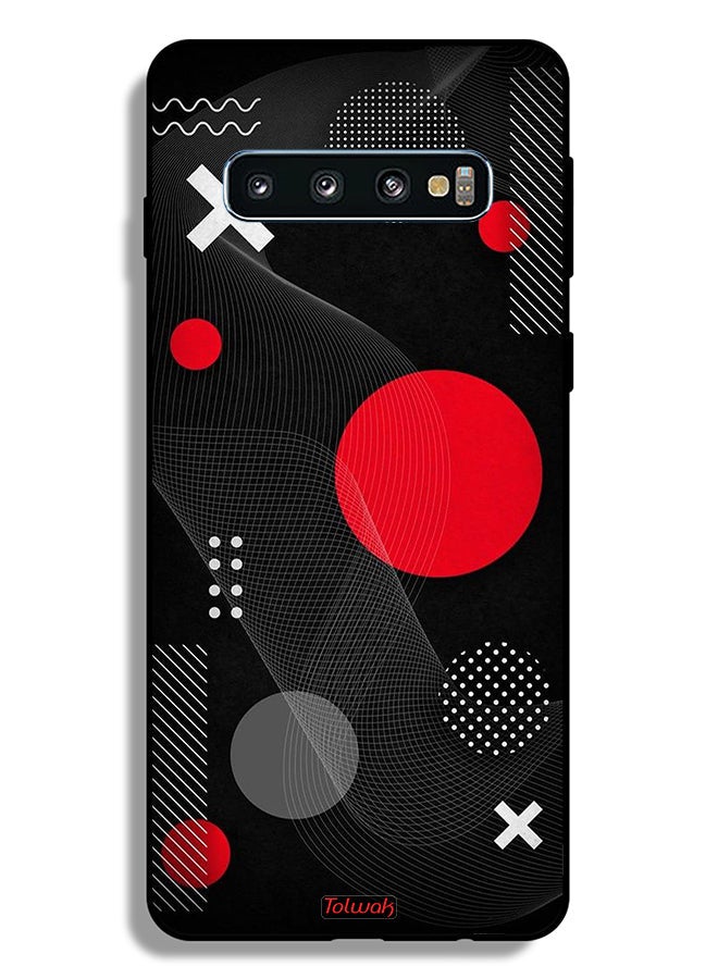 Tolwak Samsung Galaxy S10 Plus Protective Case Cover Round And Cross Shape Pattern - Image 2