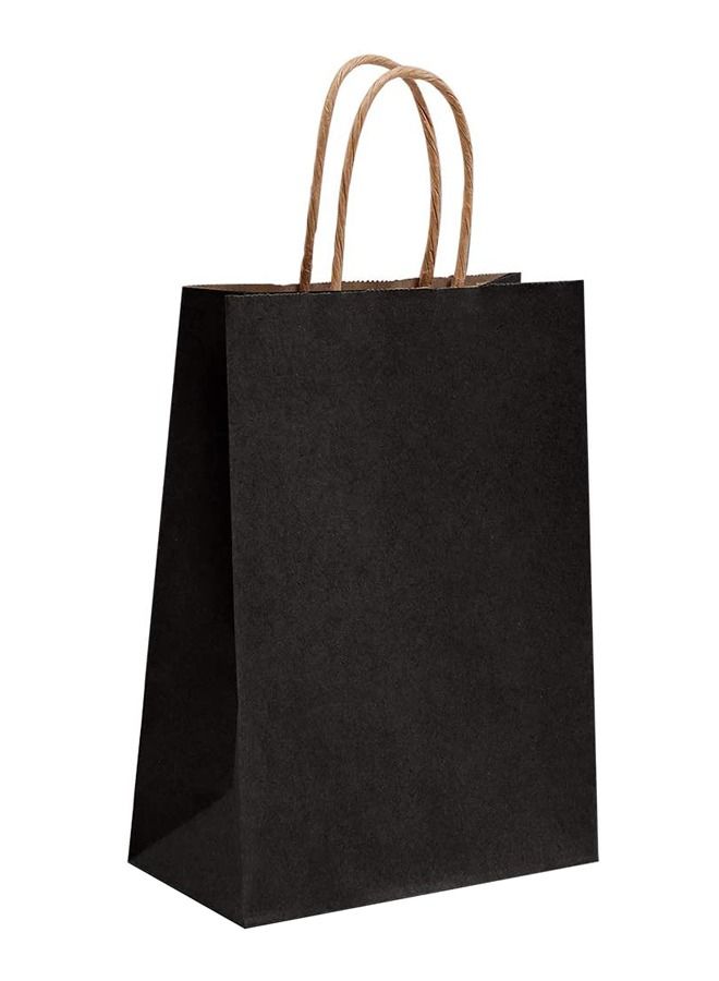 6 Pieces Kraft Paper Bag Black with Twisted Handle 27X21X11 cm - Image 1