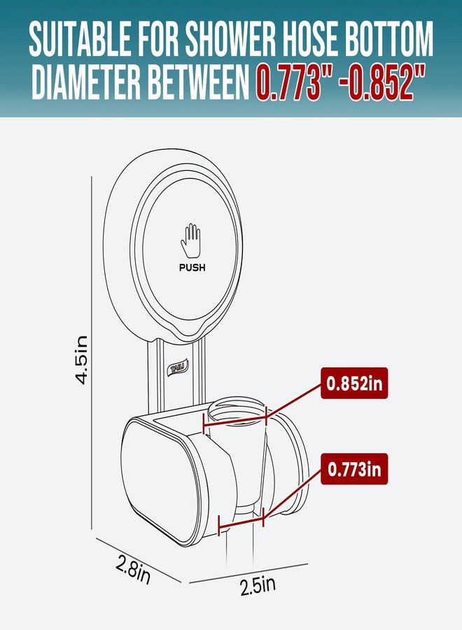 TAILI Shower Head Holder Suction Cup, Handheld Shower Head Bracket, Height Angle Adjustable Wall Mounted, Bathroom Showerhead Holder No Drilling Removable Waterproof, Black - Image 3