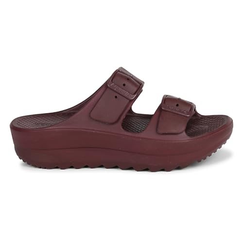 Aqualite Women's Slides Slippers — Slip-On Flat Base Flipflop Lightweight, Anti-Skid & All-Day Comfort | Casual Home & Outdoor Sandals for Women Cherry - Image 4