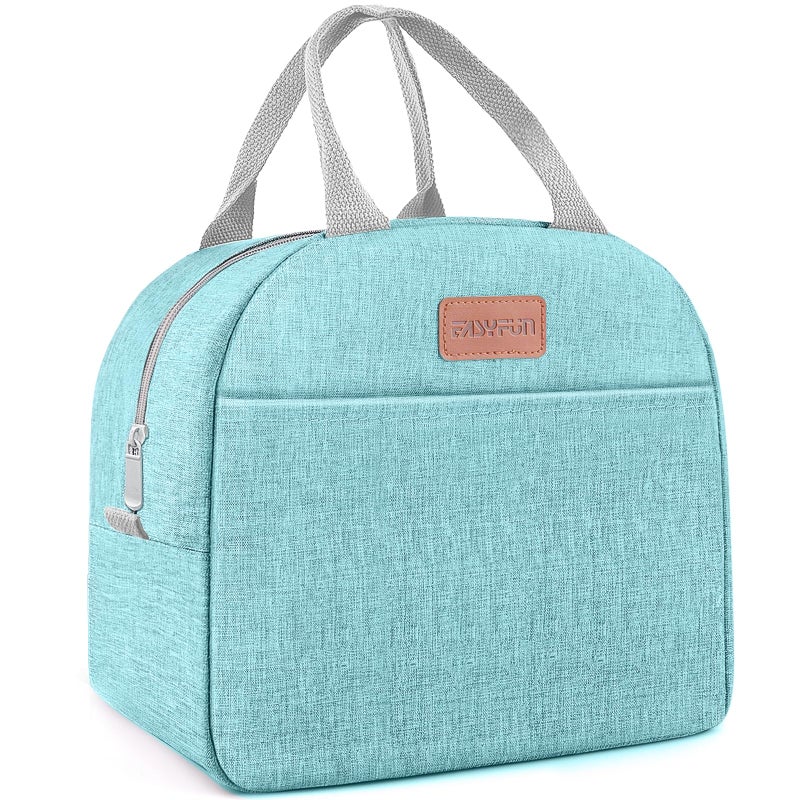 Lunch Bag for Women  Men Adult Insulated Lunch Box Small Leakproof Cooler Food Lunch Containers Reusable High Capacity Lunch Tote Bags for Work Travel Outdoor Aqua Green
