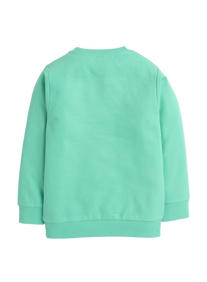 MINITATU Baby Girl's Cotton Crew Neck Regular Fit Sweatshirt (MT-3278E-AN_Turquoise_12 Months-18 Months) - Image 2
