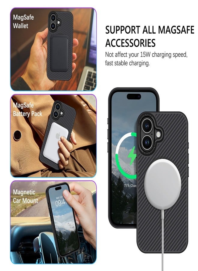 بنتوبين جراب BENTOBEN من ألياف الكربون لهاتف iPhone 16 (إصدار 2024)، [متوافق مع Mag Safe]، جراب مغناطيسي أنيق ونحيف مقاوم للصدمات لهاتف iPhone 16، مناسب للرجال والنساء، مقاس 6.1 بوصة، لون أزرق - Image 3