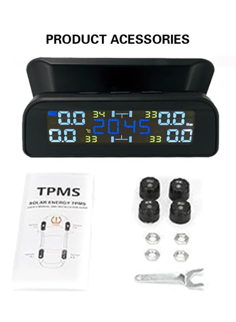 Generic Auto Tire Pressure Monitor Sensor Wireless Tire Pressure Monitoring System Solar TPMS Tire Pressure Monitor Installed on Windowshield LCD Display Real Time Display Temperature Pressure for Car  - Image 5