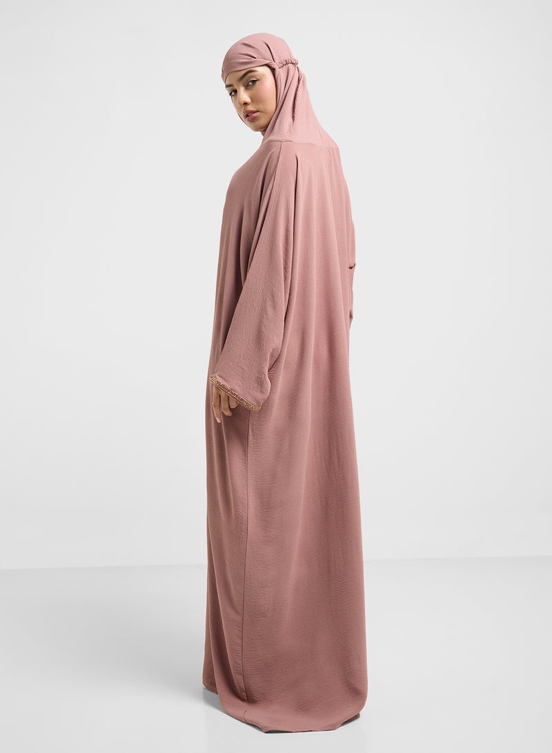 هيا كلوزيت فستان صلاة بأكمام واسعة وقلنسوة - Image 2