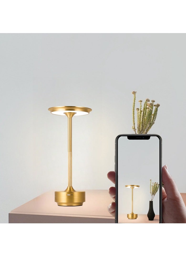 Generic "Cordless Table Lamp, Portable Rechargeable Bedside Lamp, Touch Stepless Dimmable Desk Lamp, for Home Bedroom Hotel Restaurant Bar Outdoor（Glod） "  - Image 1