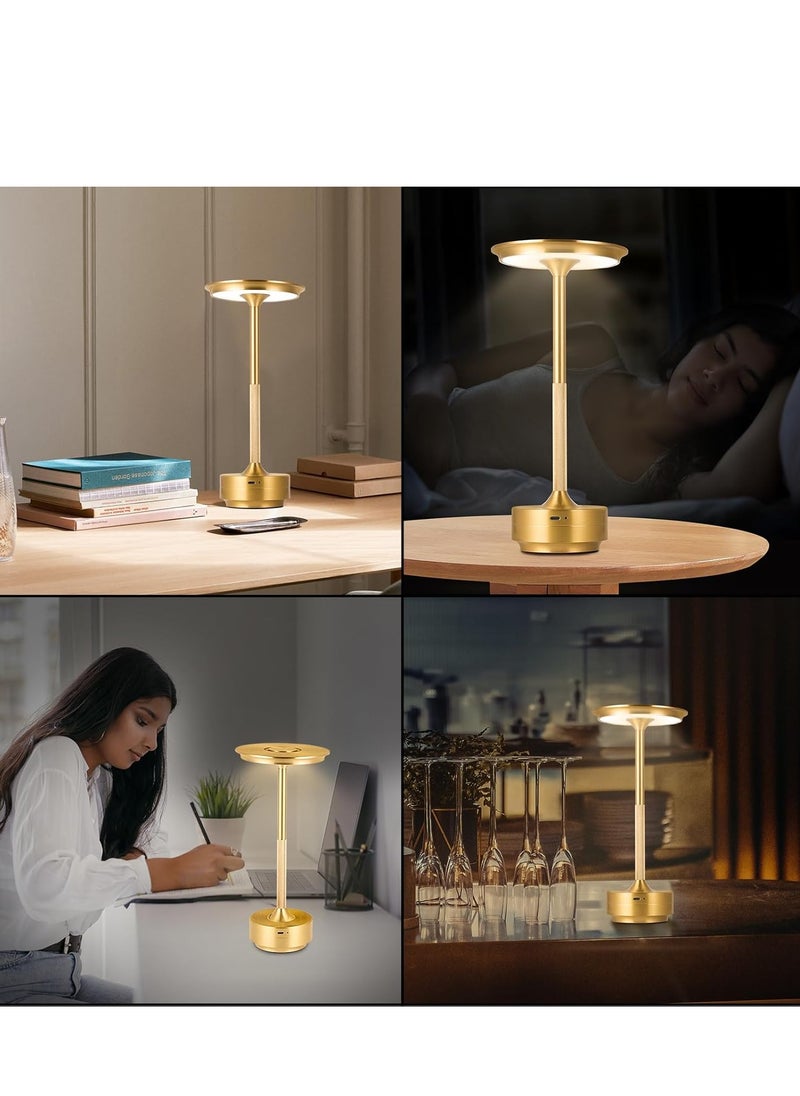 Generic "Cordless Table Lamp, Portable Rechargeable Bedside Lamp, Touch Stepless Dimmable Desk Lamp, for Home Bedroom Hotel Restaurant Bar Outdoor（Glod） "  - Image 4