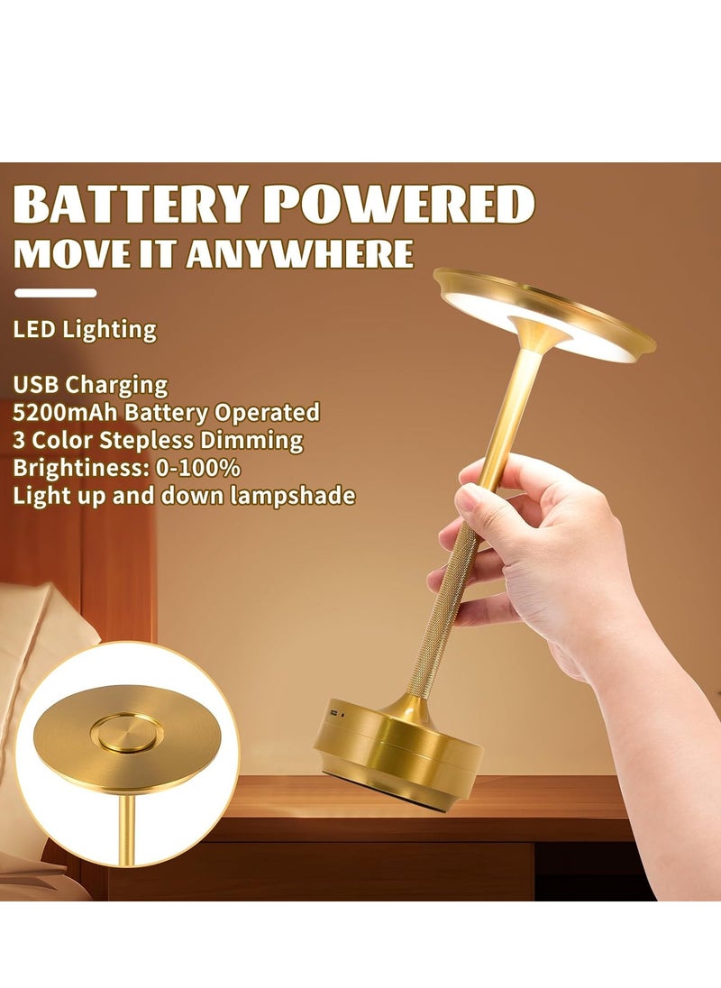 Generic "Cordless Table Lamp, Portable Rechargeable Bedside Lamp, Touch Stepless Dimmable Desk Lamp, for Home Bedroom Hotel Restaurant Bar Outdoor（Glod） "  - Image 5