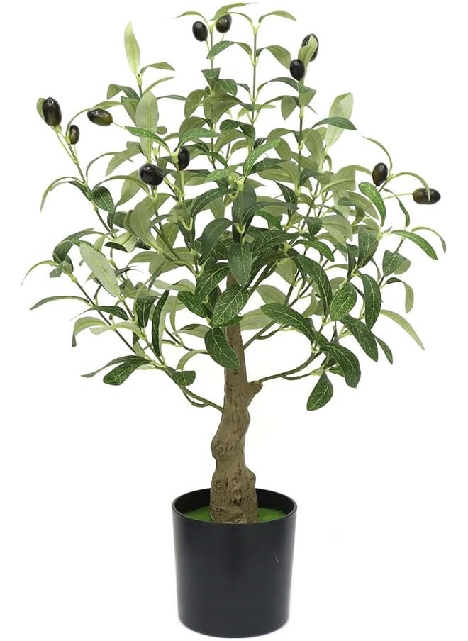 DHB tech Artificial Tropical Plants Perfect Lifelike Artificial Tree For Modern Home Decor Indoor And Out Door Office Artificial Olive Tree With Life Like Olive Branches And Fruitsperfect Housewarming 0.6M  - Image 1