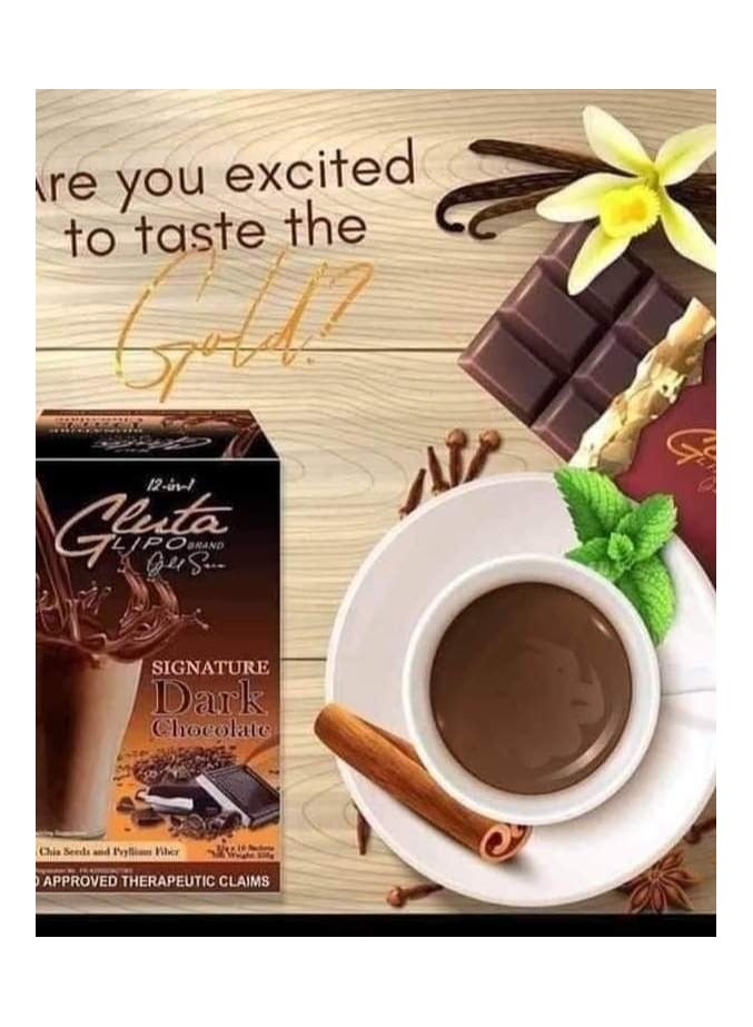 Gluta Gluta Lipo Premium Chocolate 12 in 1 Gold Series, Bar