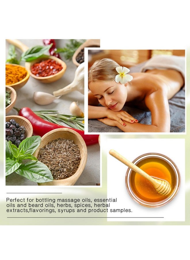 Hsei 48 Pcs 1 Oz Glass Bottle With Black Cap Clear Sample Boston Round Bottle Small Glass Containers With Lids 1 Ounce Bottles With Funnel Chalk Labels Pen For Vanilla Extract Essential Oils - Image 5