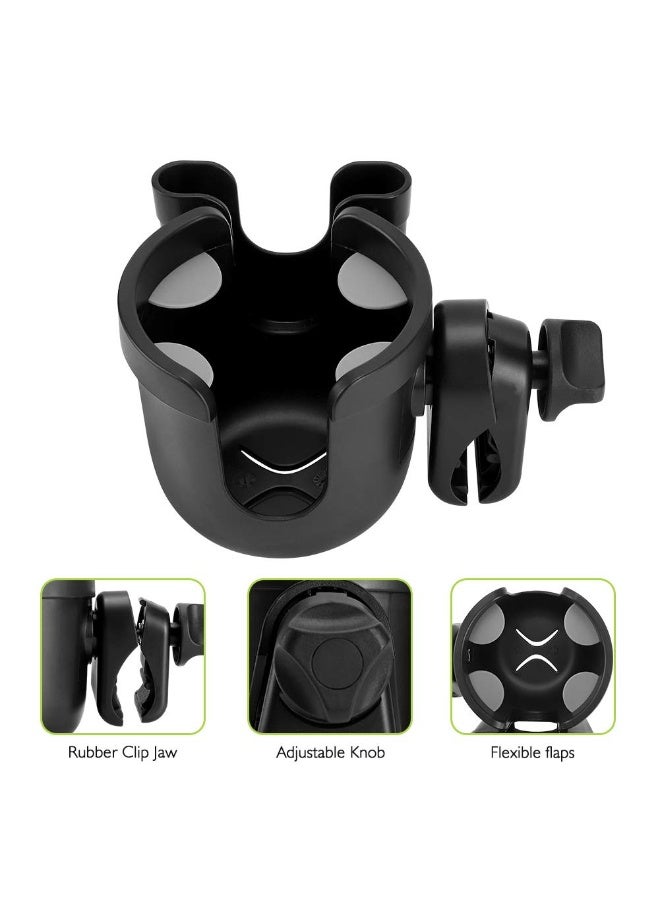VIUAUAX Stroller Cup Holder with Phone Holder, Baby Stroller Holder, Baby Pram Milk Bottle Holder, Bike Cup Holder, Universal Cup Holder for Uppababy Nuna Doona Strollers, 2-in-1 Cup Phone Holder for Stroller, Bike, Wheelchair, Walker, Scooter - Image 4