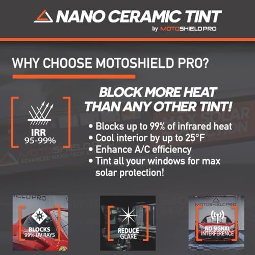 MotoShield Pro DIY-MotoShield Pro Premium Nano Ceramic Tint (50% VLT) 24” in x 20’ ft Roll | Professional Window Film for Auto, Reduce Infrared Heat & Block UV by 99% - Image 2