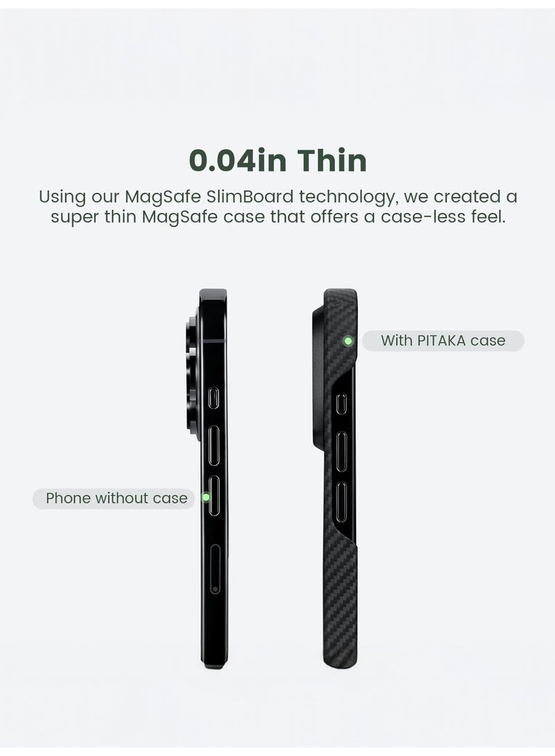 بيتاكا غطاء خلفي فيوجن ويفينج ماجسيف 600D لهاتف آيفون 15 برو / مانع للتداخل مع الإشارة / متوافق مع الشحن اللاسلكي / حماية للكاميرا / غطاء خفيف الوزن من ألياف الأراميد لهاتف آيفون 15 برو ماج سيف- أوفرتشور - Image 5