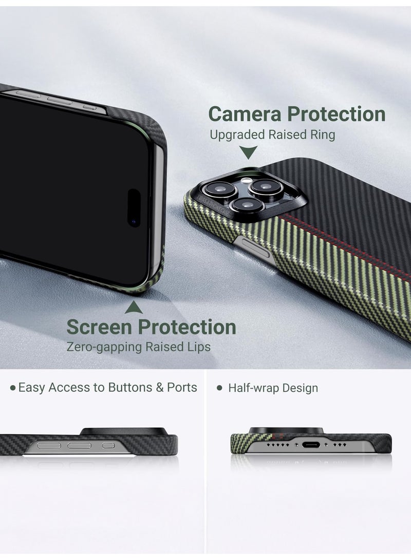 بيتاكا غطاء خلفي فيوجن ويفينج ماجسيف 600D لهاتف آيفون 15 برو / مانع للتداخل مع الإشارة / متوافق مع الشحن اللاسلكي / حماية للكاميرا / غطاء خفيف الوزن من ألياف الأراميد لهاتف آيفون 15 برو ماج سيف- أوفرتشور - Image 4