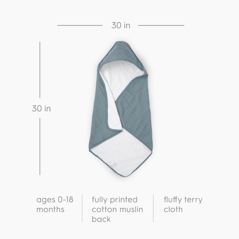 Little Unicorn Hooded Infant Towel in Sea Color - Image 3