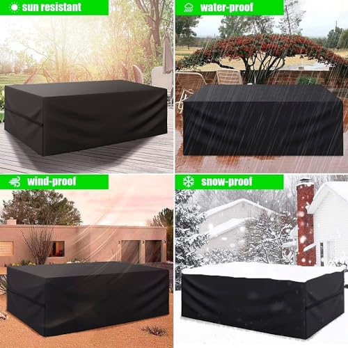LCGOD LCOGD Patio Furniture Cover Outdoor Furniture Covers Waterproof General Purpose Outdoor Sofa Sets Covers Heavy Duty Windproof AntiUV 110Lx78Wx30H - Image 3