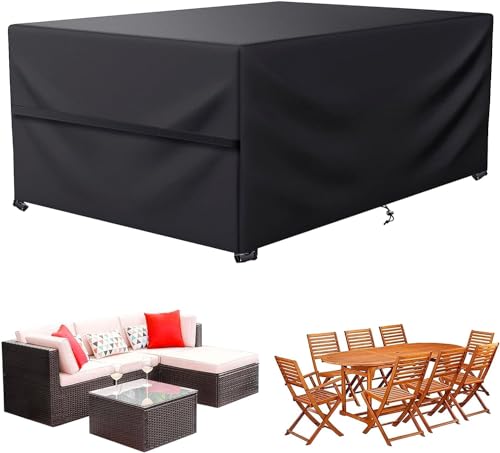 LCGOD LCOGD Patio Furniture Cover Outdoor Furniture Covers Waterproof General Purpose Outdoor Sofa Sets Covers Heavy Duty Windproof AntiUV 110Lx78Wx30H - Image 1