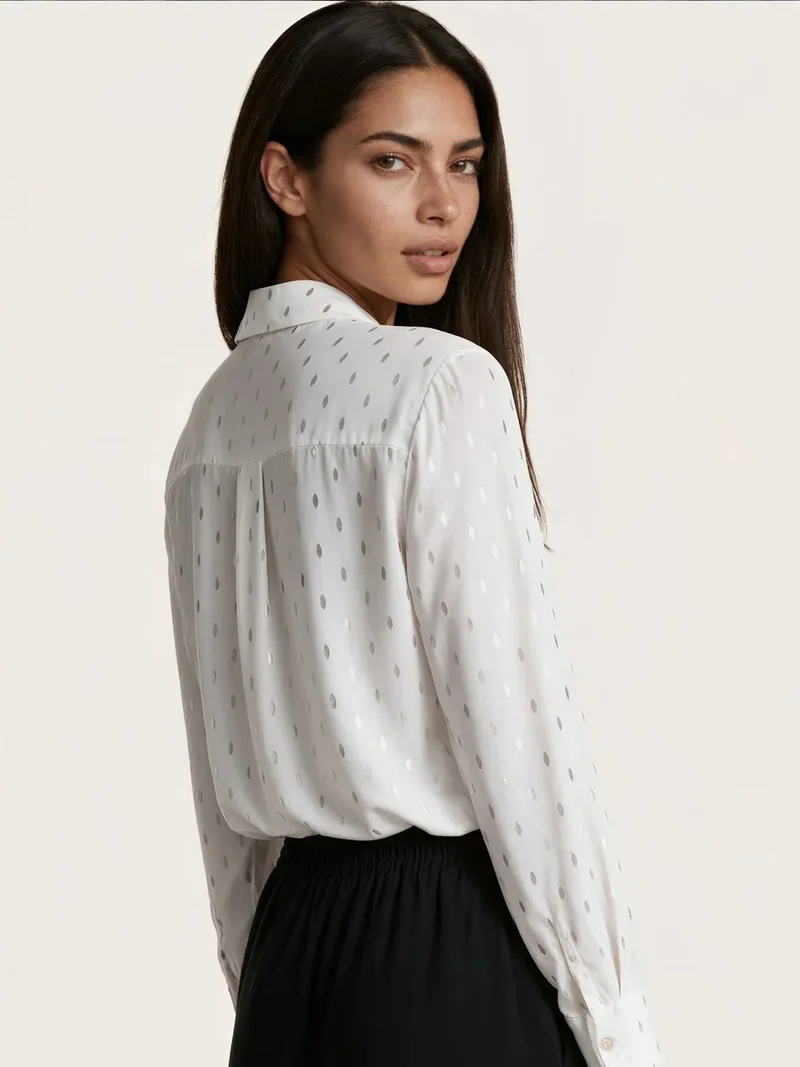 Jennyfer White Women's Shirt Collar Button T-Shirt for Women | Best Price UAE