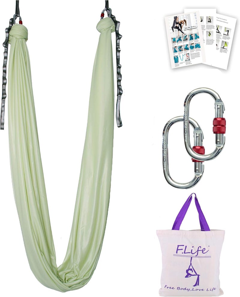 Flife Aerial Silk Yoga Hammock & Swing for yoga Inversion,Strength training,starter hardware kit - Image 1