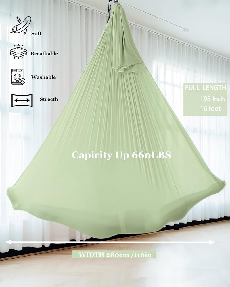 Flife Aerial Silk Yoga Hammock & Swing for yoga Inversion,Strength training,starter hardware kit - Image 2