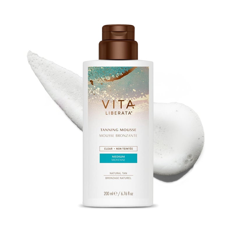Vita Liberata Clear Self Tanner Mousse - Medium, Lightweight & Fast Drying Formula, Untinted For Minimal Transfer, Lasting Tan, Formulated with Organic Aloe Vera & Hyaluronic Acid, 6.76 fl oz - Image 1