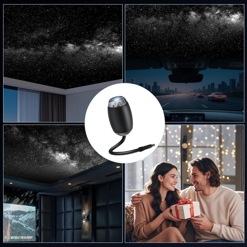 USB Galaxy Projector Light,Car Roof Ambient Night Lights,Adjustable Focus,Car Atmosphere Projection Lamp,Party Decor Romantic Light,Portable Night Lights for Vehicle Decor,Ceiling,Bedroom,Party - Image 3