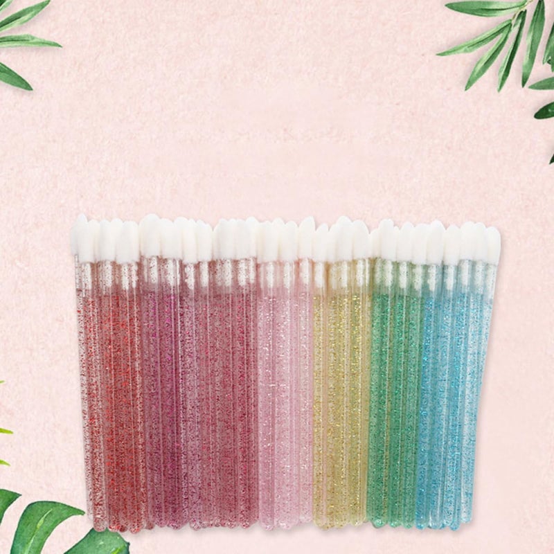 100pcs Disposable Lip Brush Applicators, Plastic Lipstick Applicator Sticks with Hollow Crystal Handle, Red and Pink, Portable Makeup Tool Kit for Lipstick and Lip Gloss - Image 5